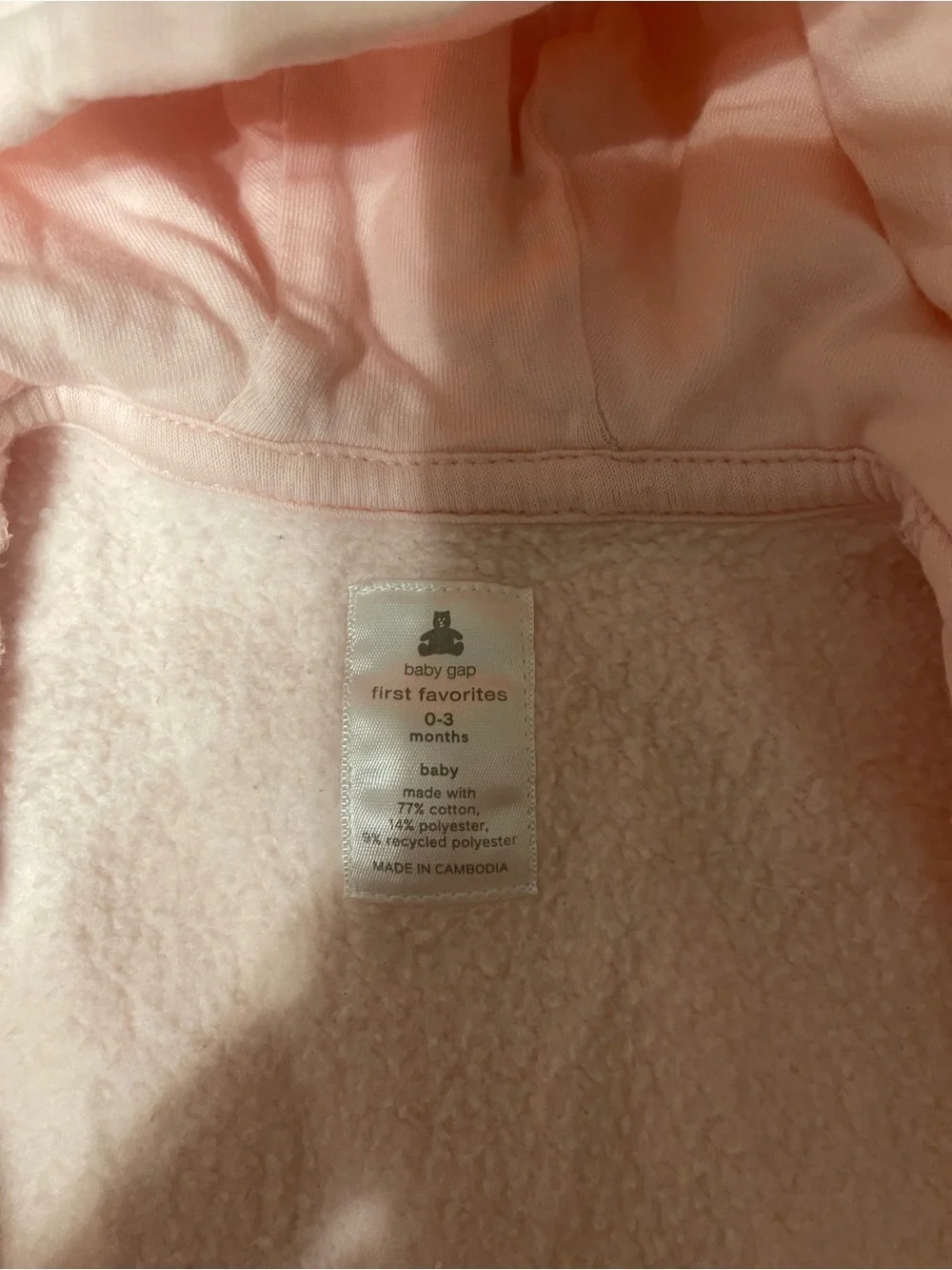 Bundle GAP Pink Hooded Zip Romper with Gray Quilted Jacket